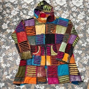 Colorful Patchwork Hooded Jacket by Greater Good Network